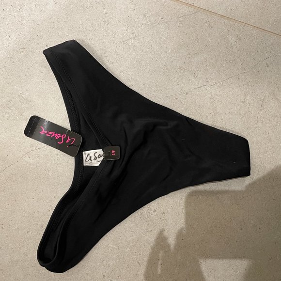 BNWT La Senza Black Thong Bikini Bottom Size S - Picture 3 of 5